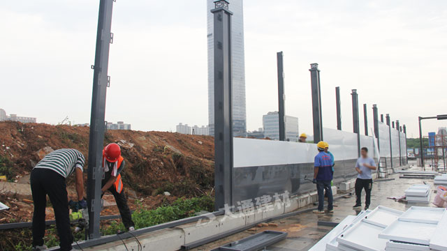 東莞厚街竹園路鋼結構圍擋安裝效果-東莞-深圳市大通建材有限公司圍擋生產定制廠家